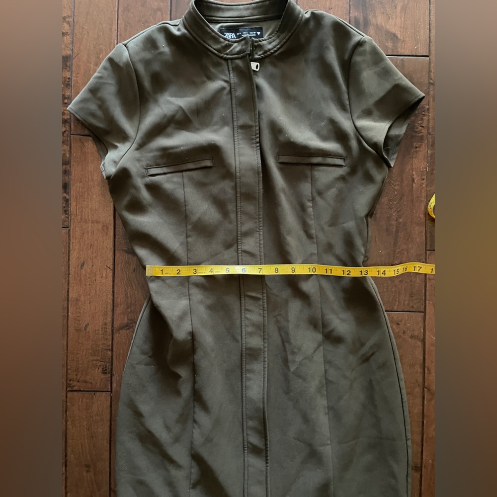 ZARA Button Down Short Sleeve Mini Dress - Picture 11 of 12